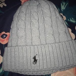 Grey and black high quality polo beanie